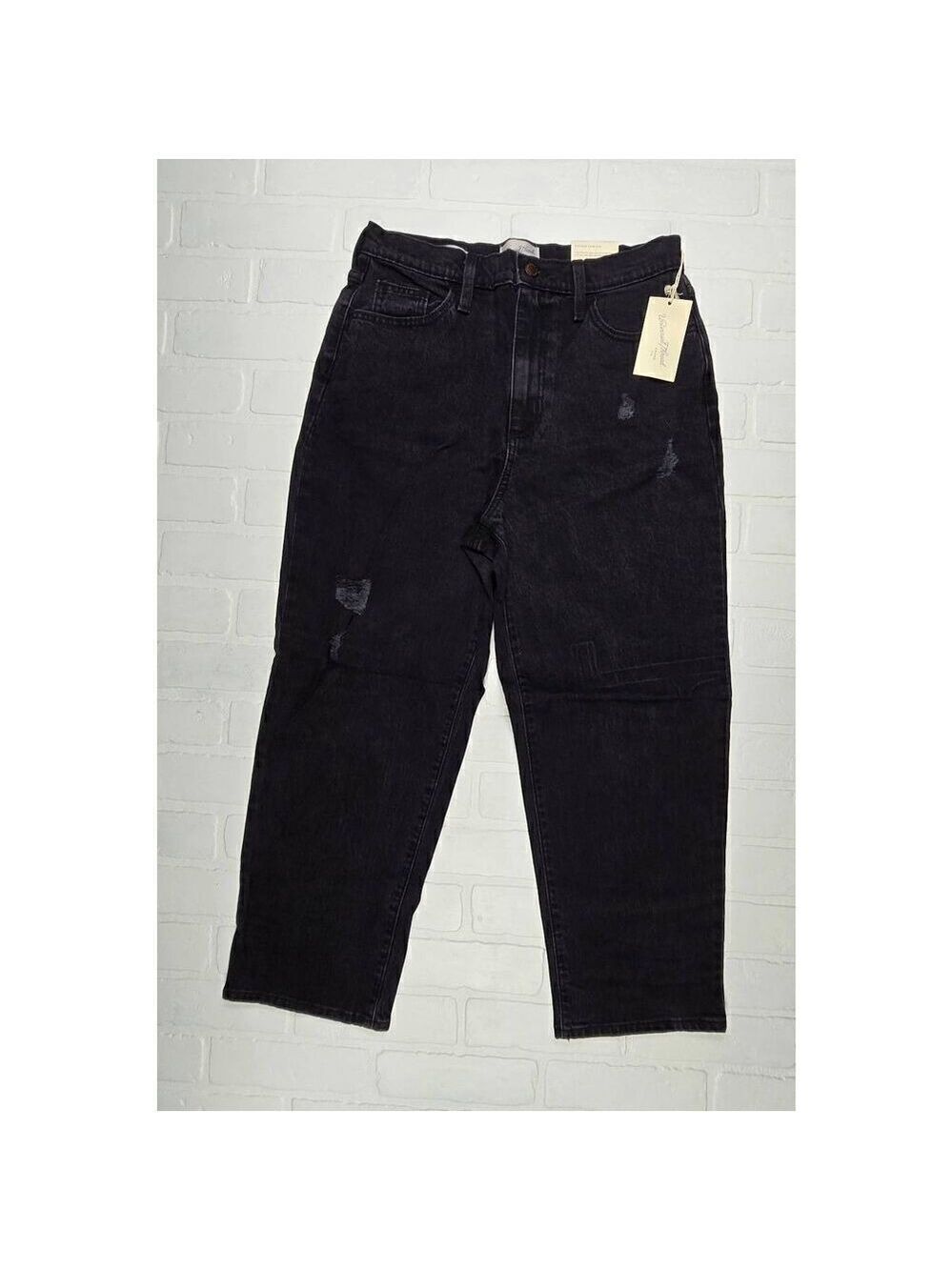 Universal Thread Black Distressed Vintage Straight  Jean's Size 10 Short